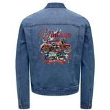 Vintage Motor Easy Rider Strijk Applicatie op de rugzijde van een spijkerjasje