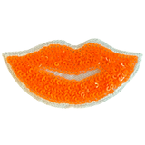 Mond Paillette Strijk Embleem Patch Oranje