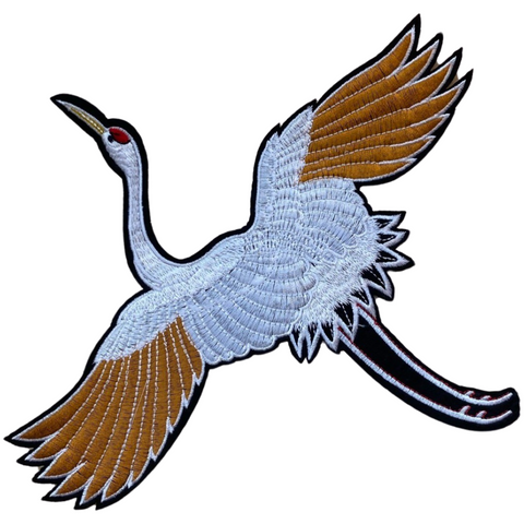 Kraanvogel XXL Strijk Patch