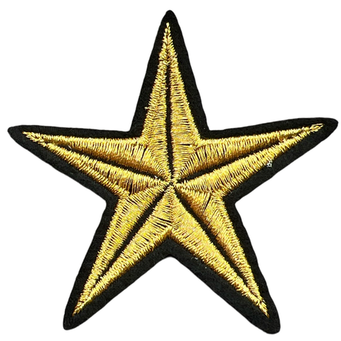 Stern-Emblem-Aufnäher zum Aufbügeln, hellgolden