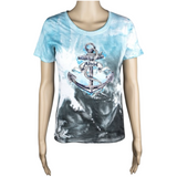 Anker Ahoi Full Color Strijk Applicatie op een t-shirt met opdruk