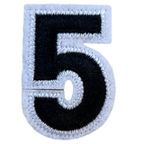 Cijfer Nummer Strijk Patches Embleem Wit Zwart
