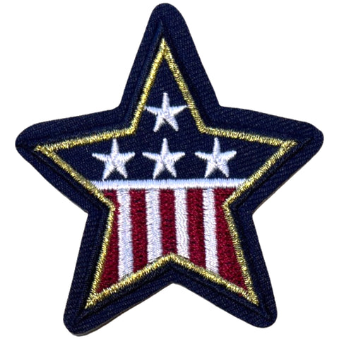 Rot-weiß-blauer USA-Stern-Aufnäher zum Aufbügeln