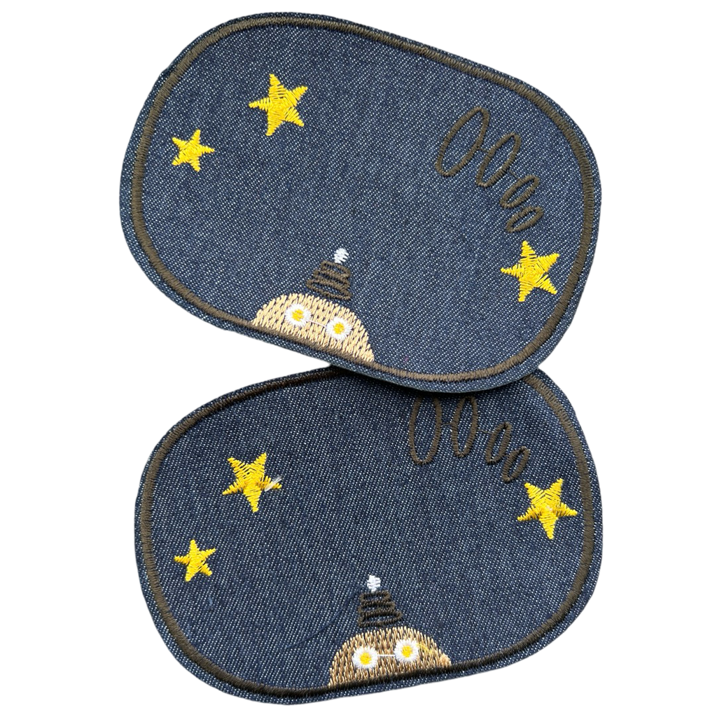 Knie Elleboog Strijk Stukken UFO Sterren Patch Set Denim