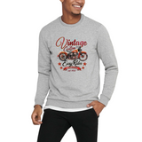 Vintage Motor Easy Rider Strijk Applicatie op een grijze sweater