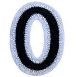 Cijfer Nummer Strijk Patches Embleem Wit Zwart