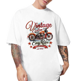 Vintage Motor Easy Rider Strijk Applicatie op een wit t-shirt