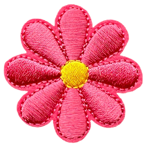 Madelief Bloemetje Strijk Embleem Patch Zalm Roze