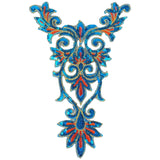 Yackalasi Cosplay Sequins Ventiaans Kant Strijk Applicatie Patch Licht Blauw
