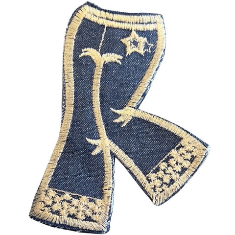Spijkerbroek Strijk Embleem Patch Denim Jeans Blauw