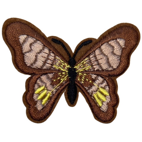 Vlinder Strijk Applicatie Embleem Patch Beige Bruin Geel