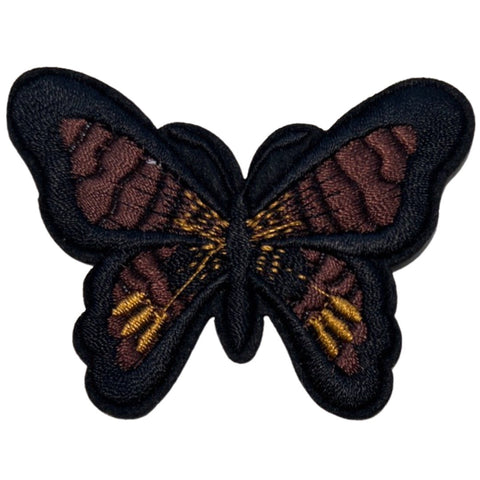 Vlinder Strijk Applicatie Embleem Patch Donker Bruin