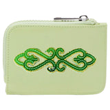 Tribal Paillette Groen Cosplay Sequins Strijk Embleem Patch op een groene portemonnee