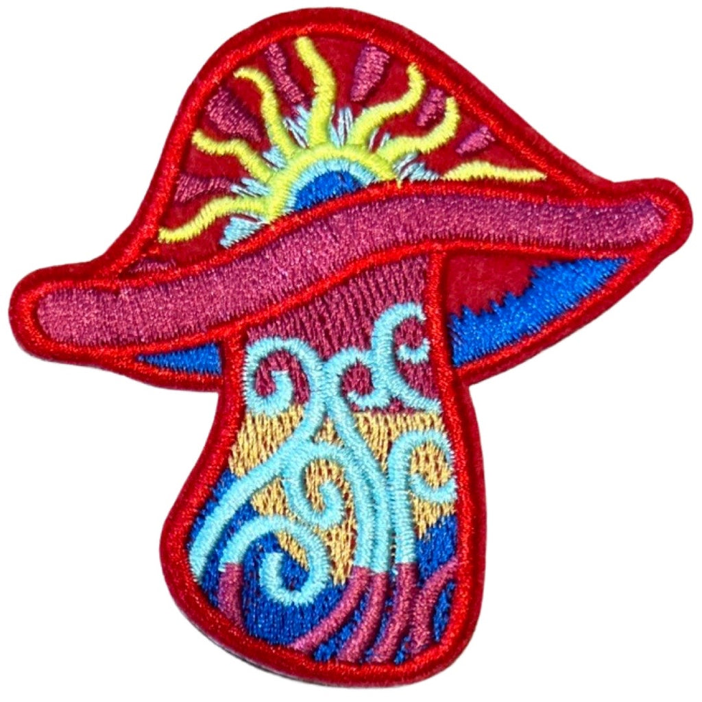 Paddenstoel Flower Power Strijk Embleem Patch