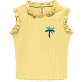 Palmboom Palmtree Strijk Embleem Patch op een geel topje