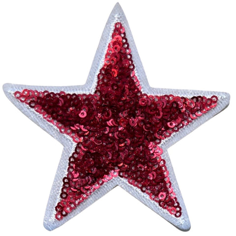 Ster Paillette Glitter Strijk Embleem Patch Rood