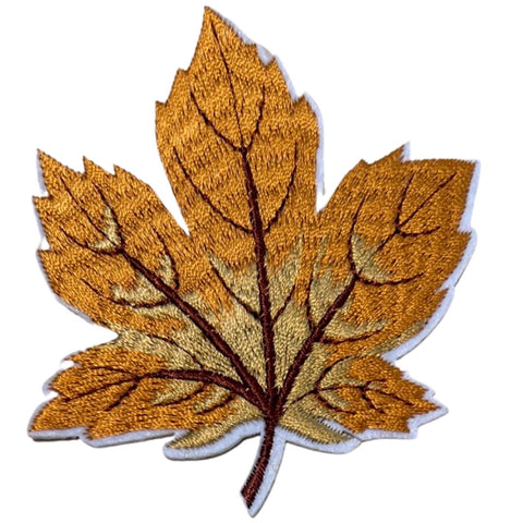 Herfstblad Herfst Blad Strijk Embleem Patch Beige