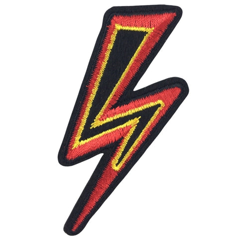 Bliksem Schicht Strijk Embleem Patch Zwart Rood