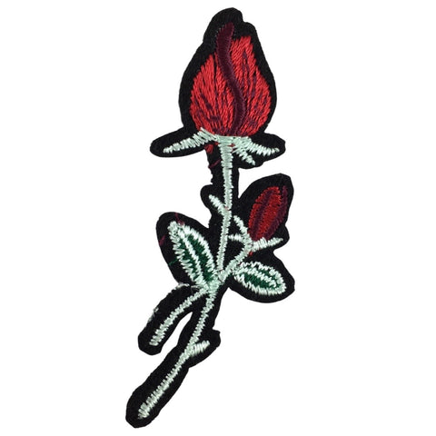 Kleine Rode Roos Op Steel Strijk Embleem Patch