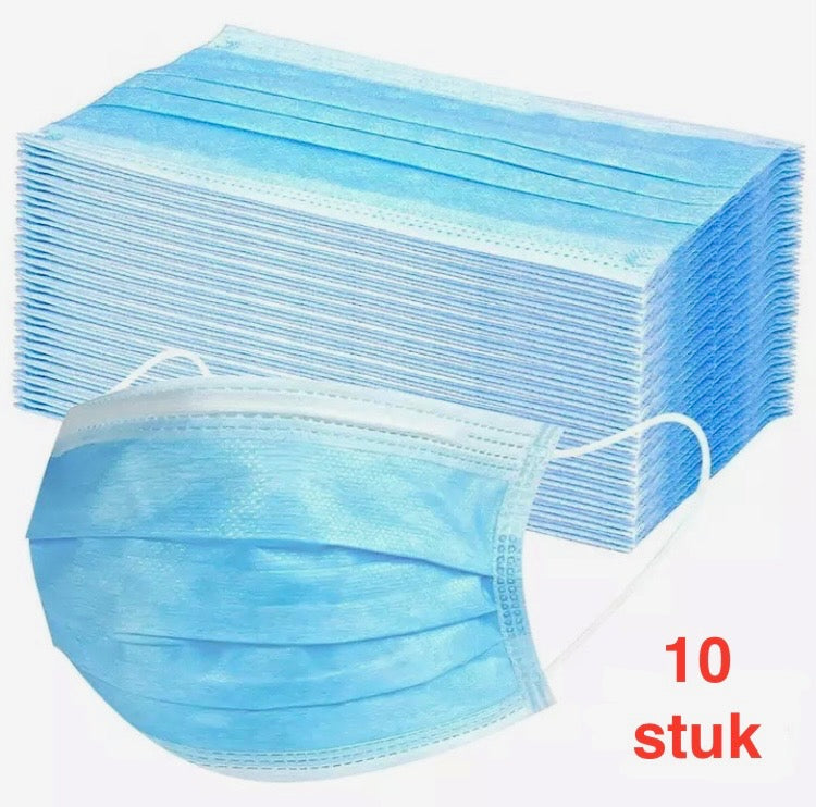 10 x Mondkapjes Wit/Blauw