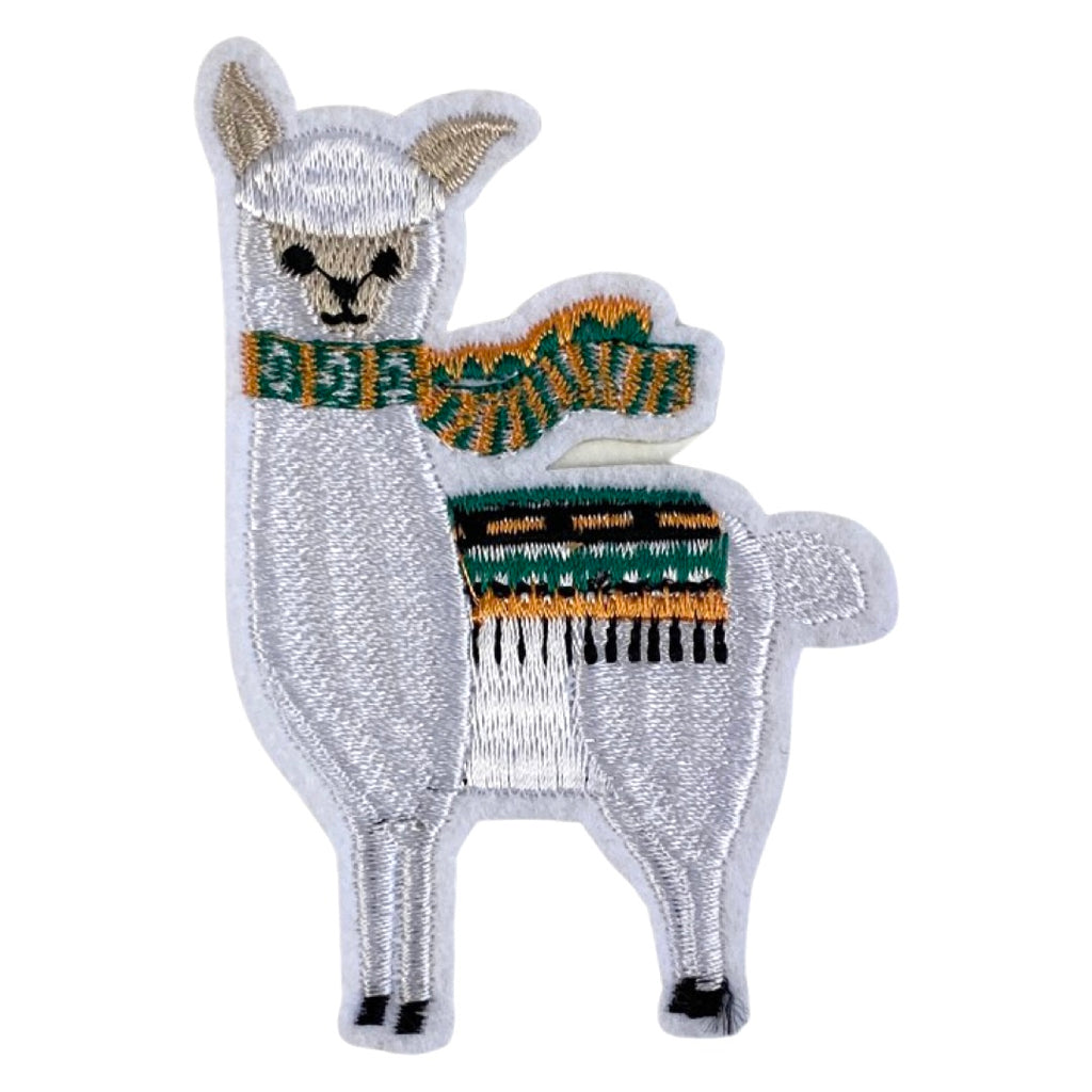 Peru Lama Strijk Embleem Patch Wit