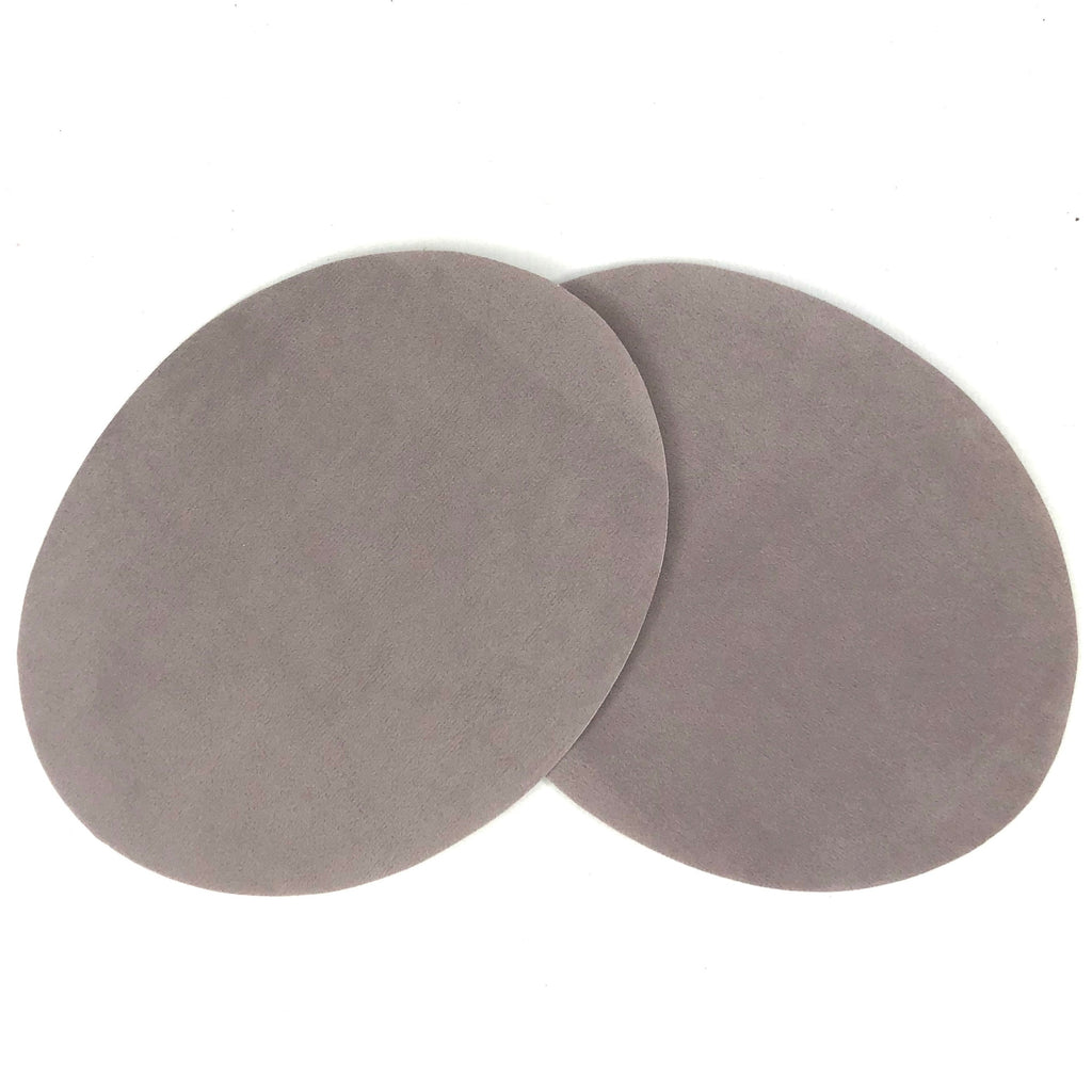 Set van twee Elleboog Knie Strijk Stukken Lappen Patches Licht Grijs
