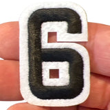 Nummern-Emblem-Aufnäher zum Aufbügeln in Schwarz und Weiß