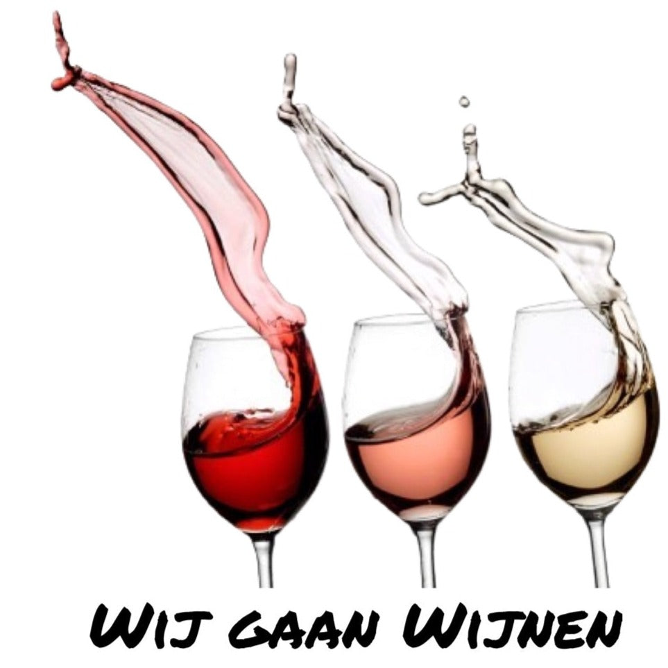 Wijn Glas Wij Gaan Wijnen Full Color Strijk Applicatie Large