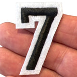 Nummern-Emblem-Aufnäher zum Aufbügeln in Schwarz und Weiß