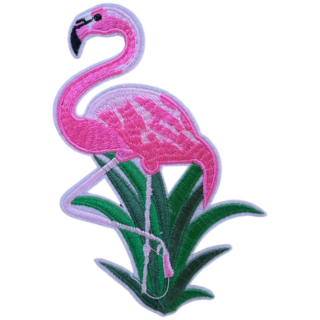 Flamingo-Emblem-Aufnäher zum Aufbügeln, leuchtendes Rosa