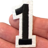 Nummern-Emblem-Aufnäher zum Aufbügeln in Schwarz und Weiß