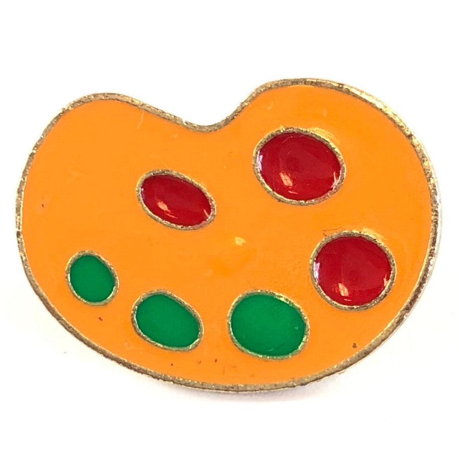 Emaille Pin Van Een Oranje Verf Pallet