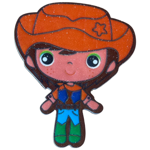 Cowboy Strijk Embleem Patch Oranje Bruin