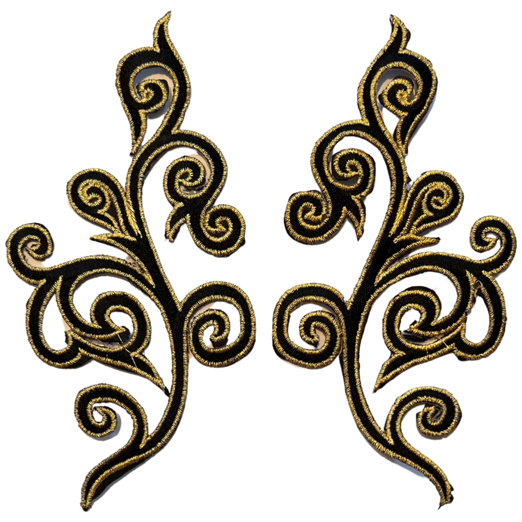 Venetiaans Kant Cosplay Sequins Strijk Applicatie Patch Set Zwart Goud