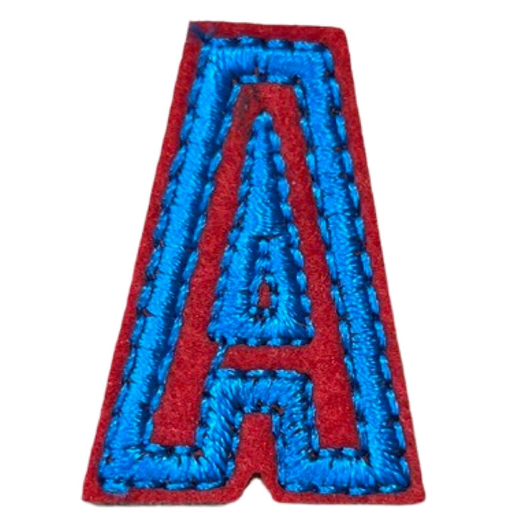 Alfabet Letter A Strijk Embleem Patch Rood Blauw