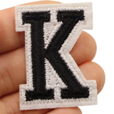 Alfabet Strijk Embleem Letter K Patch Zwart Wit
