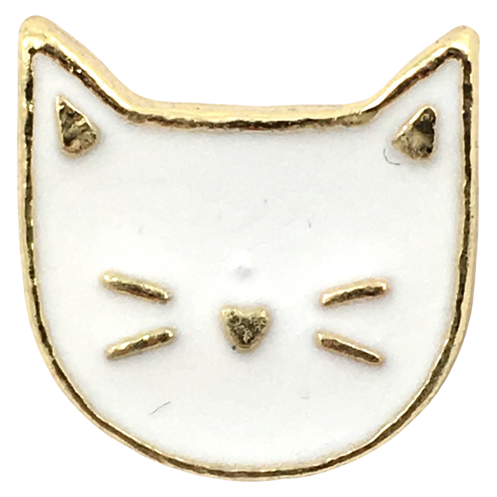 Poes Kat Wit Emaille Pin