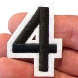 Nummern-Emblem-Aufnäher zum Aufbügeln in Schwarz und Weiß