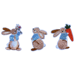 Kaninchen-Häschen-Aufnäher-Set zum Aufbügeln, 3-teilig