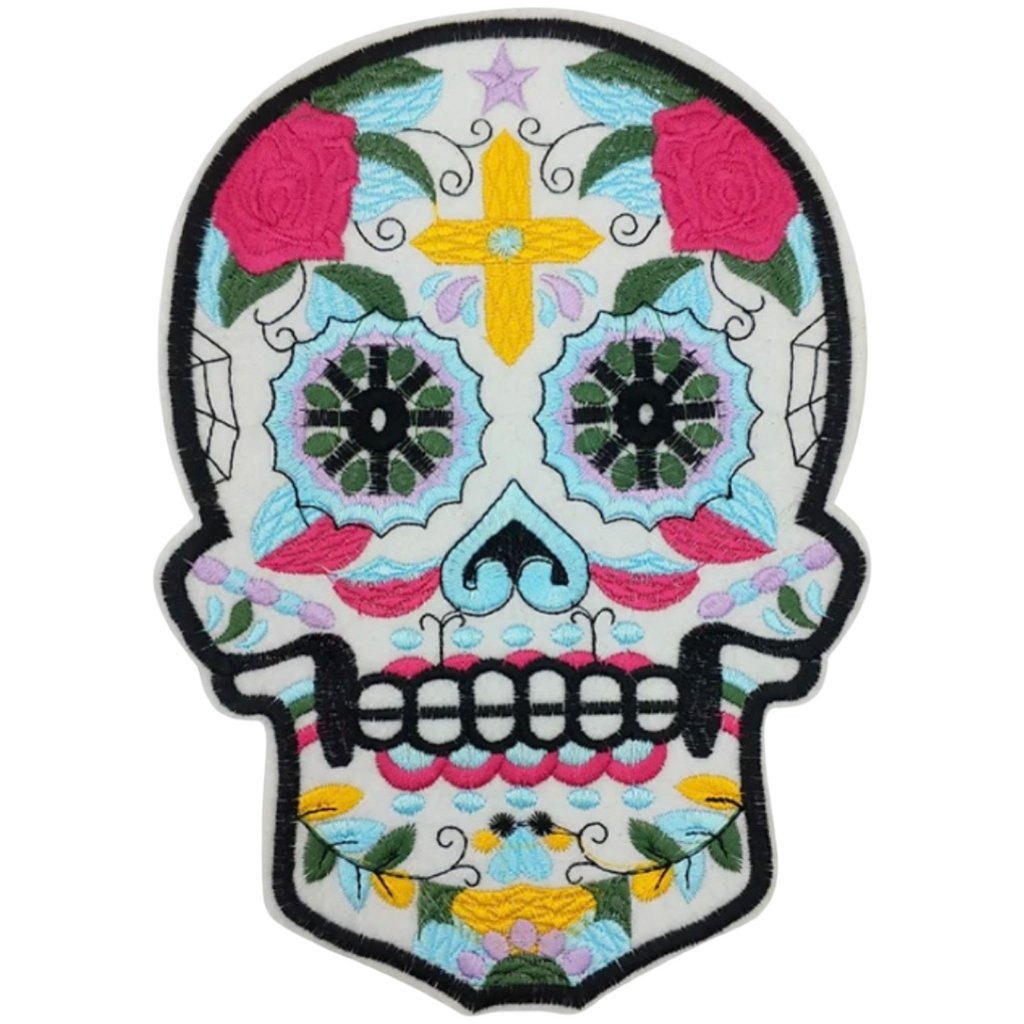 Sugar Skull Doodskop XL Strijk Embleem Patch