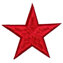 Stern-Aufnäher zum Aufbügeln, rot, fünfzackig, groß
