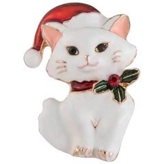 Weihnachts-Katze-Brosche, dekorative Anstecknadel