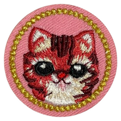 Kitty Kitty Kitten Emblem Aufnäher zum Aufbügeln, Rosa
