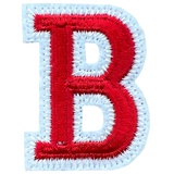 Alfabet Letter B Embleem Strijk Patch Rood Wit