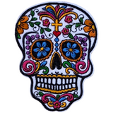 Sugar Skull Strijk Embleem Patch Wit