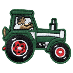 Traktor-Traktor-Emblem zum Aufbügeln, dunkelgrün