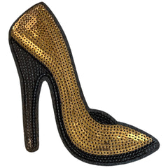 Pump Stiletto Heel Gold Paillette Emblem Aufnäher zum Aufbügeln