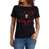 Kiss From A Rose Patch Set 4 Stuks op een zwart t-shirt