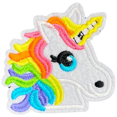 Einhorn-Emblem zum Aufbügeln, Regenbogenmähne