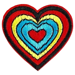 Herz-Flower-Power-Emblem-Aufnäher zum Aufbügeln
